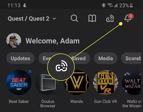 Cast Option in the Meta (Oculus) App