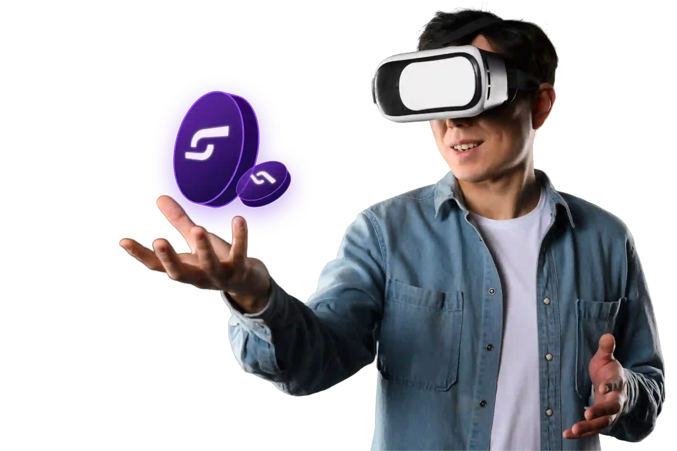 Hero section male with VR headset